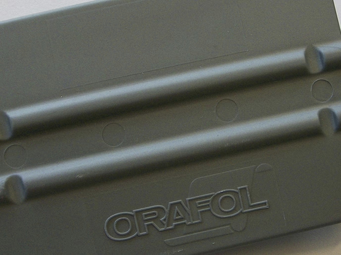 Oracal Rakel silbergrau mit Filzkante