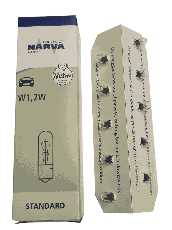 10 x 12V NARVA 17037 12V 1,2 Watt W2X4,6d Glassockel