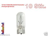 10 Stck 12V W5W 12V 5 Watt Glassockel Lampe GW-Lighting