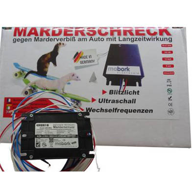 Marder abwehren: EM2010 Ultraschall Mardergert mit Wechselfrequenzen und Power Blitz LED