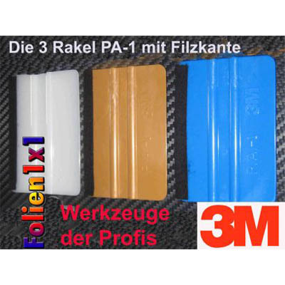 3M Rakel PA - 1 wei + gold + blau mit Filzkante