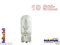 10 x 12V NARVA 17177 12V 5 Watt Auto Lampe Glassockel