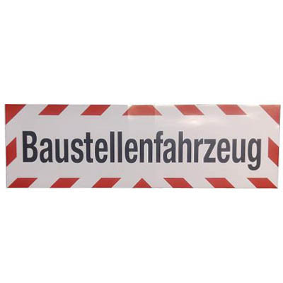 Kunststoffschild 65 cm x 20 cm x 2 mm mit Warnhinweis 
